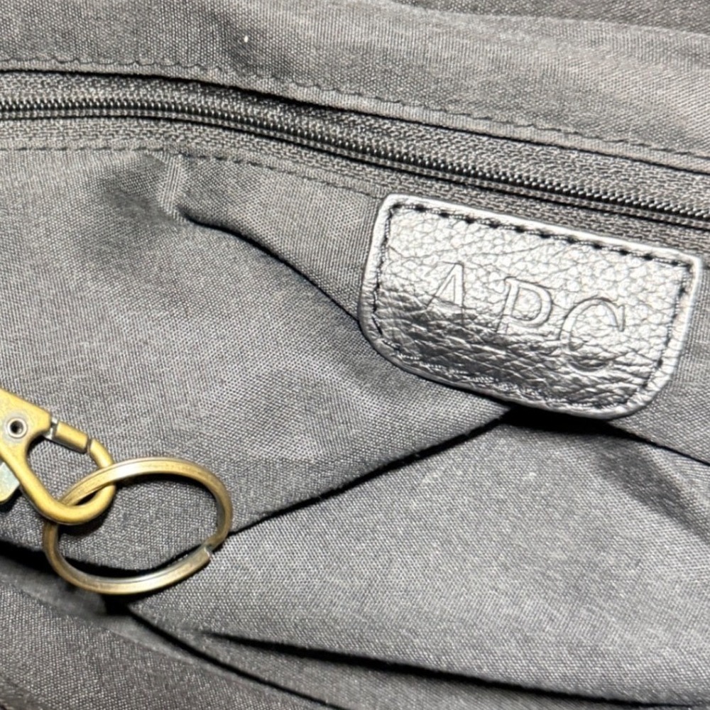 A.P.C. Black Pebbled Leather Structured Tote Shoulder Bag Gold Hardware - Picture 10 of 16
